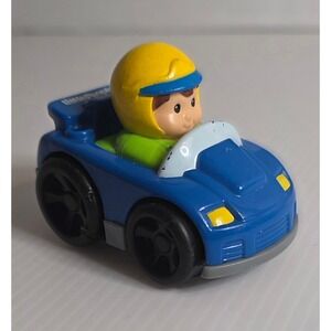 Fisher-Price Little People Wheelies Blue Race Car w Driver 2009 China